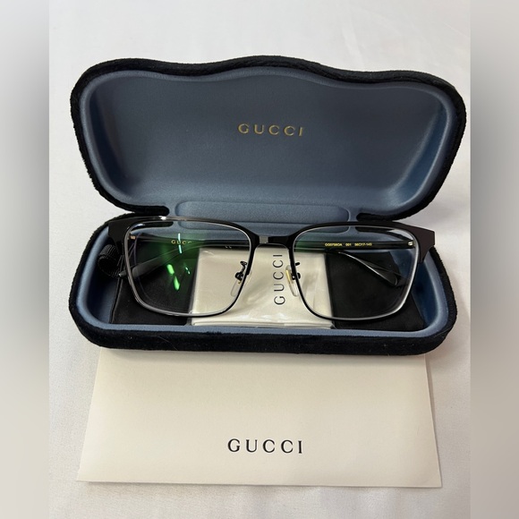 Gucci Optical Prescription Eyeglasses Eyeglass Eye Glasses Square GG0756OA 001 - Picture 1 of 9